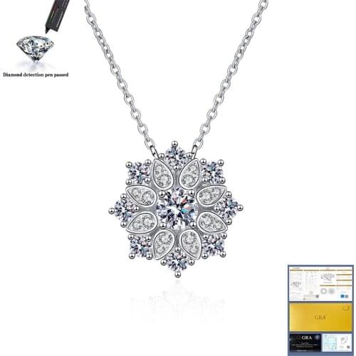 0.5CT 6mm Classic Bezel Set Cetificated Moissanite Pedant Necklace for Women Sterling Jewelry Gift