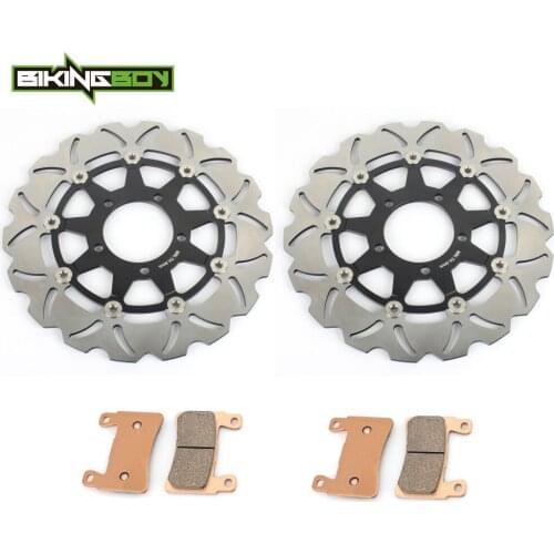 BIKINGBOY Front Brake Discs Disks Rotors + Pads For Kawasaki ZX6R ZX-6R ZX636 Ninja / ABS 2013 2014 2015 2016 2017 2018 2019 Set
