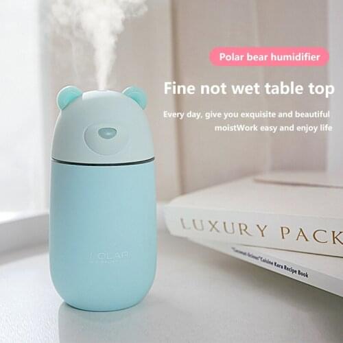 Polar Bear Humidifier Creative Mini Home Desktop Gift Car Bear Humidifier USB Fan Can Be Plugged In With Lamp Quiet Work