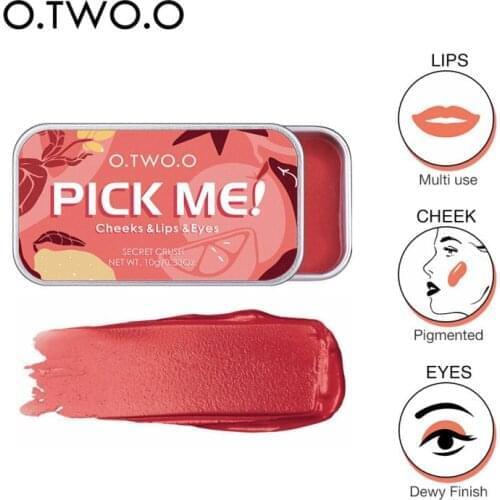 Lipstick Eye Shadow Blush 3-in-1 Repairing Palette Monochrome Rouge Cream Naturally Improve Complexion Blush TSLM2