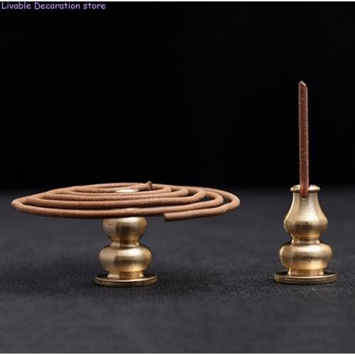 Portable Alloy Copper Incense Holder Can Be Fixed Incense Sticks And Coil Incense Burner Censer High Incense Plug 1PC