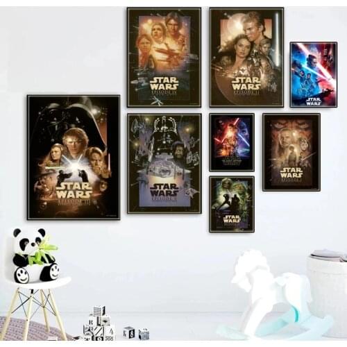 Portrait of Star Wars Anime Poster Disney Darth Vader Retro Movie Canvas Painting Prints Wall Art Picture for Living Home Decor