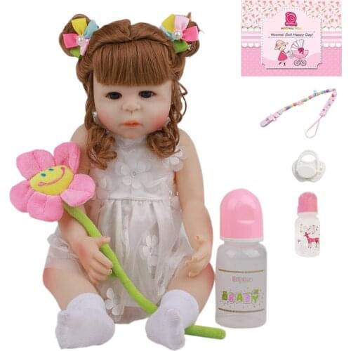 18'' Newborn Silicone Full Body Reborn Dolls Fashion Realistic Reborn Alive Bebe Doll For Childrens Day Gifts Kids Present 45CM