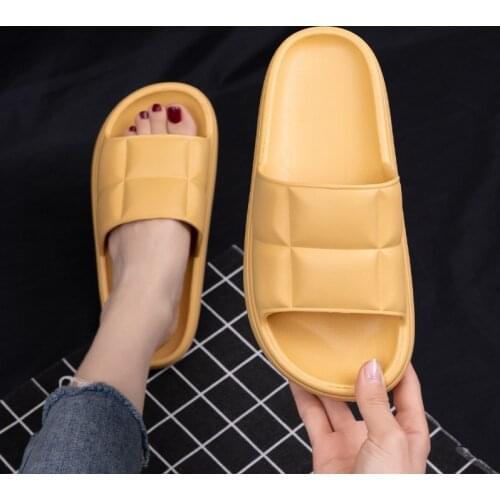 Seasons Men Women Outdoor Thick Bottom Lovers Home Slippers Bathroom Antiskid Wear-Resistant Comfortable One Word Mop