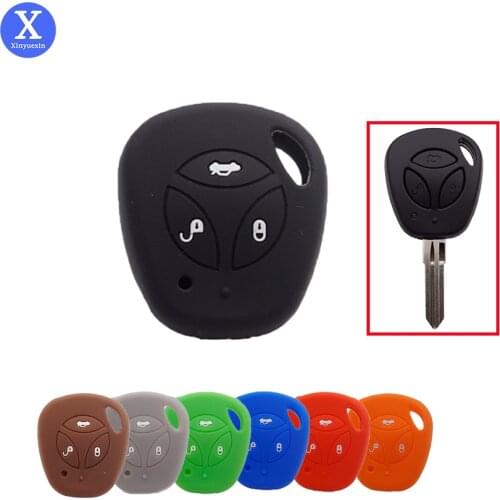 Xinyuexin Silicone Rubber Car Key Cover Case for Lada Largus Kalina Granta Priora Remote Keys Shell Protecor 3Button Replacement