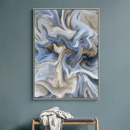 Modern Abstract Marble Textured Canvas Painting Unique Wall Art Pictures Poster and Prints for Living Room Interior Home Decor