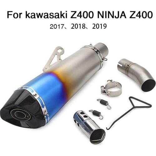 Universal 51mm Motorcycle Exhaust middle pipe for Kawasaki Ninja400 Ninja 400 Z400 2017 2018 2019 Mid link pipe Slip-On