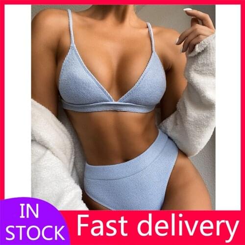 #VO Women Sexy Push Up Bikini Solid Pad Swimwear Swimsuit Beachwear Brazilian Bikini Bathing Suit Swimming Suit For Women