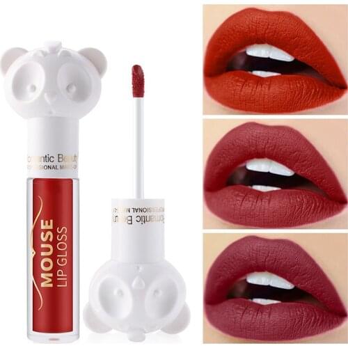 Waterproof Matte Velvet Glossy Lip Gloss Lipstick Lip Balm Sexy Red Lip Tint 6 Colors Women Fashion Makeup Christmas Gifts