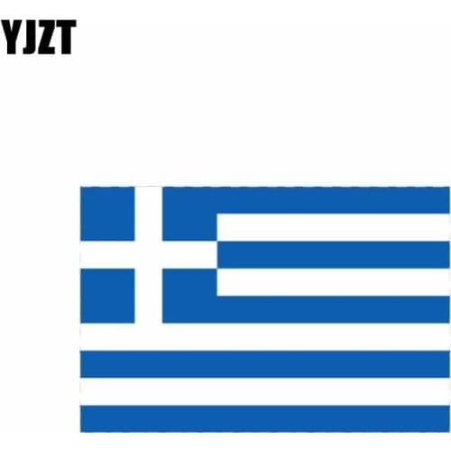 YJZT 11CM*7.1CM Creative Funny Greece Flag Car Sticker PVC Motorcycle Decal 6-1082