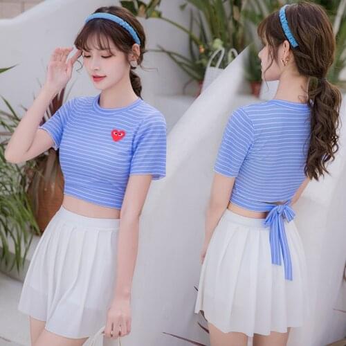 2021 New Sexy Push Up Swimwear Two Piece Swimsuits Bathing Suit Women High Waist Stripe Beach Wear Bikini Backless Surf Bodysuit