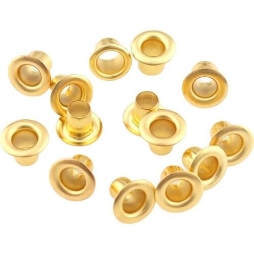 200pcs Gold Metal Eyelets DIY Scrapbooking Inner 5mm for Cap Leathercraft Shoes Belt Bag Tag Clothes Accessories Handmade DIY