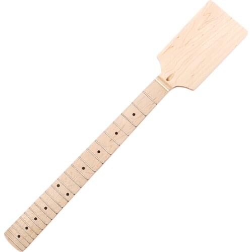 Tooyful 1Pc Unfinished DIY Electric Guitar Kit Body Maplewood Fingerboard Maple Neck