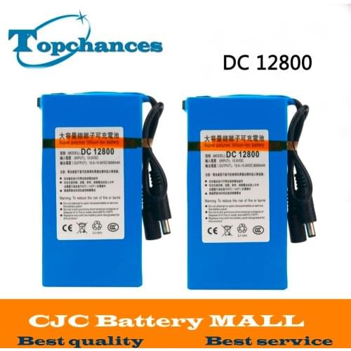 2X High Quality Newest Super Rechargeable Portable Lithium-ion Battery DC 12V 8000mAh DC12800 With Plug