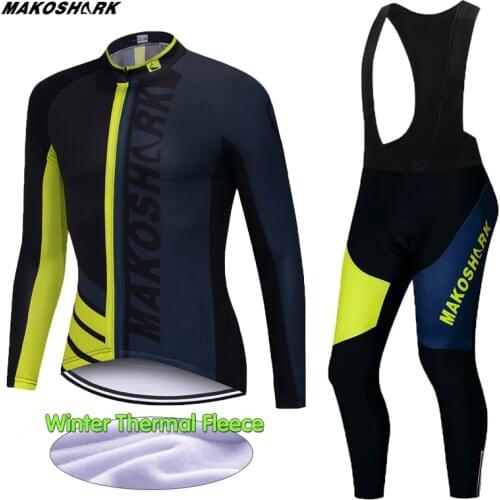 2020 Winter Cycling Clothing Set Pro Team Long Sleeve MTB Bike Clothing Men Sportswear Long Sleeve Cycling Apparel Bib Pants Set