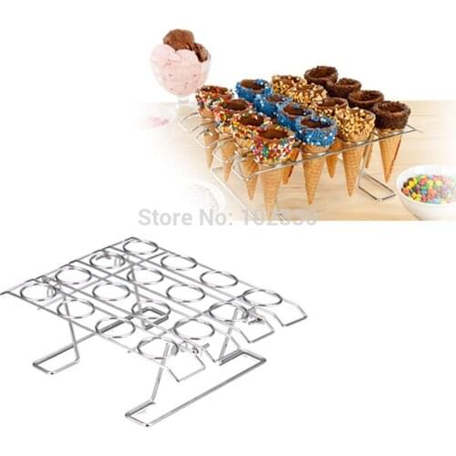 24pcs Diy 16 Slots Ice Cream Displaying Baking Cake Sugar Cone Cupcake Cooling Rack Holder Stand For Birthday Wedding Party