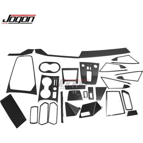 26pcs Carbon Fiber Look For Audi A3 S3 RS3 8Y 2020 2021 Car Interior Kits Console Gear Knob Door Water Cup Dashboard Panel Trim