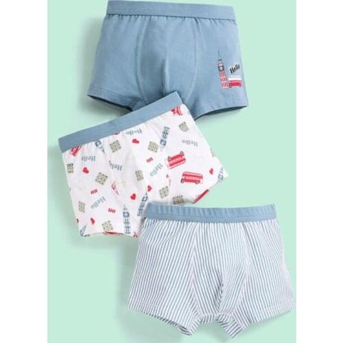 3 Piece Kids Boys Underwear Cartoon Childrens Shorts Panties for Baby Boy Boxers Stripes Teenager Underpants 3-8T