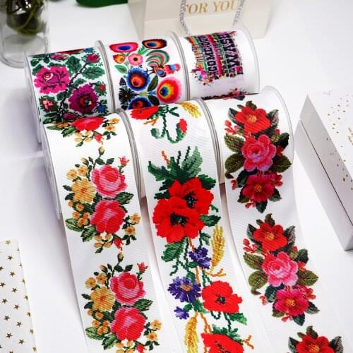 DIY Cartoon Mexican Style Printed Grosgrain Ribbon For Craft Supplies Sewing Accessories 5 Yards. 38224