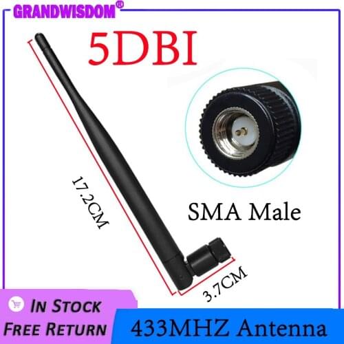 1pcs 433MHz Antenna 5dbi SMA Male Connector folding 433 mhz antena waterproof directional antenne wireless Receiver for Lorawan