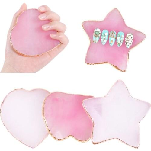 1 Pcs Resin Stone Color Palette False Nail Tips Drawing Nail Color Palette for Nail Color Mixing Display Manicure Polish Gel Too