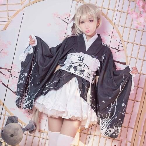 Yosuga No Sora Kasugano Cosplay Costume Maid Dress Uniform Summer Festival Lolita Kimono Anime Cosplay Costumes