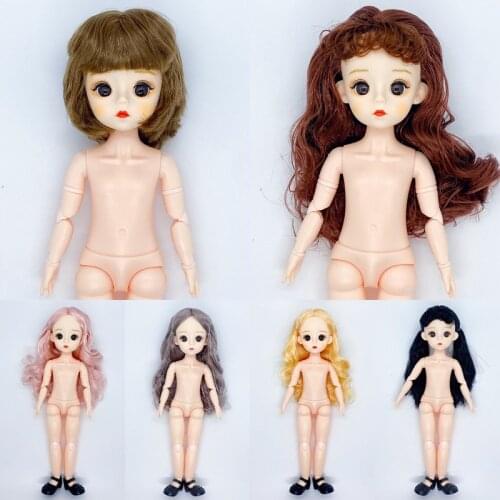 12Inch 1/6 3d Eyes BJD Dolls Normal White Skin Dolls DIY Toy For Childrens Naked Baby Without Makeup Head Element Body