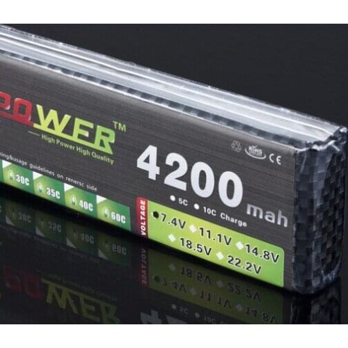 7.4V 4200MAH Power Lipo battery 7.4V 25C 7.4 V 4200 MAH large capacity 2S 1/8/10 car super violence