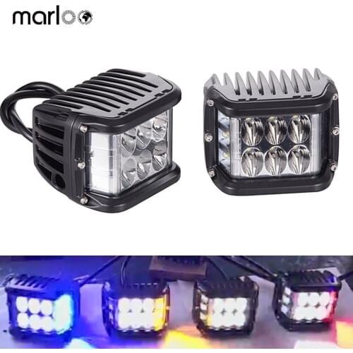 Marloo 2Pcs 12V 24V 45W LED Car Work Light Motorcycle Lamps Flash LED Car Foglight For Jeep 4X4 4WD Pickup Camper Trailer