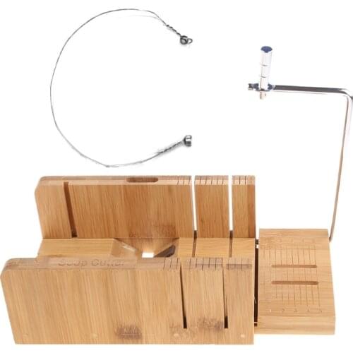 Multi-function Adjustable Bamboo Soap Mold Handmade Loaf Cutter Mold + Beveler Planer Wire Slicer for Making Loaf Cake Soap