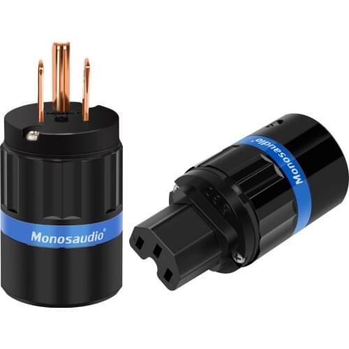 Monosaudio M104/F104 pure Copper US AC Power Plug US Mains Plugs IEC 320 Female AC Power Plug Connector Hifi Power Cable Adapter