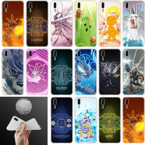Soft Silicone Case anime Digimon For Huawei P40 P30 P20 Pro P10 Plus Lite P Samrt Z 2019 E 2020
