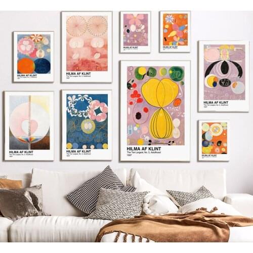 Hilma Af Klint Geometry Line Boho Chic Wall Art Canvas Painting Nordic Posters And Prints Wall Pictures For Living Room Decor