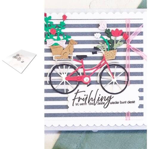 Bicycle Transporta New Arrival 2021Metal Cutting Die Scrapbooking DIY Decoration Craft Embossing Stencil Stansmallen Achtergrond
