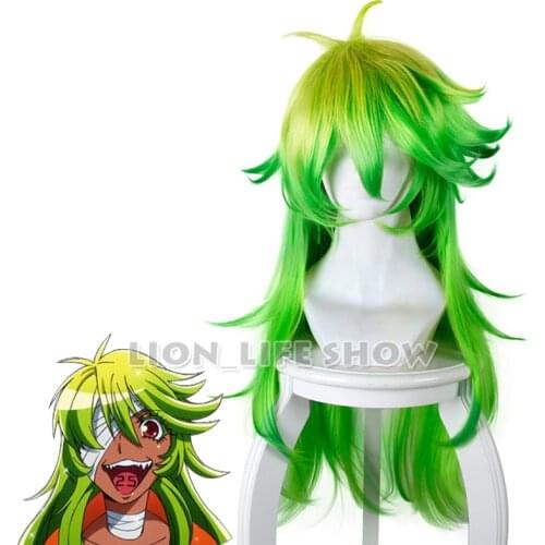 Anime Detention House Nanbaka Wig Nico Cospaly Wigs Long Green Synthetic Hair Peruca Cosplay Wigs