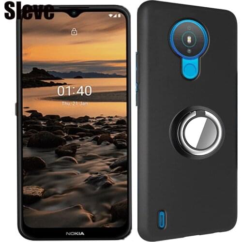 Black Soft TPU Ring Holder Bracket Shockproof Case Cover for Nokia 1.4 X20 X10 G10 C20 5.4 2.4 3.4 8.3 C3 C1 Plus