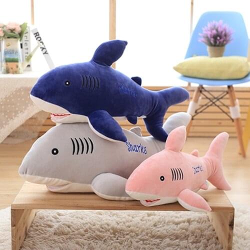Lifelike Shark toy plush toys PP cotton filling Pink gray blue soft pillow doll girls gift