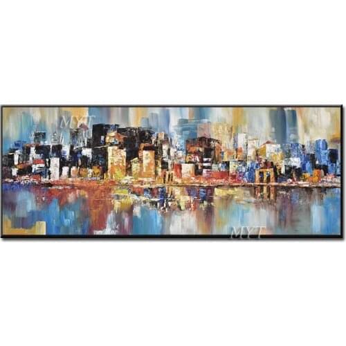 Prosperous City Abstract High Quality Beautiful Oil Painting On Canvas Wall Art Home Decor Picture Modern 100% Handpainted
