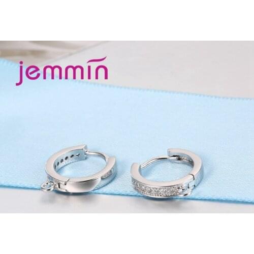 Wholesale Fine Micro Rhinetone Earring Jewelry Components For DIY Making Accessoires With Rhinestones 925 Sterling Silver