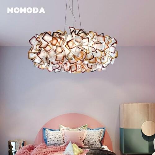 Modern LED Chandeliers Lighting Nordic Round PVC Colorful Pendant Hanging Lamps Bedroom Living Room Ceiling Lights Fixtire Decor