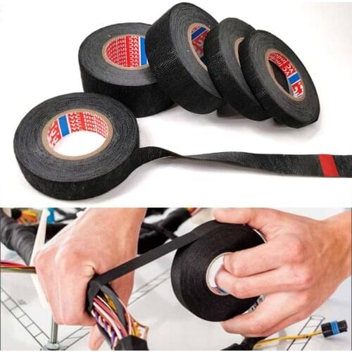 15/25m Heat-resistant Flame Retardant Tape Coroplast Adhesive Cloth Tape For Car Cable Harness Wiring Loom Protection