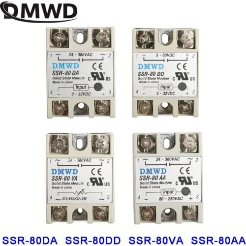 Solid state relay SSR-80 80A DA Industrial Solid State Relay Module AA SSR DD SSR-80VA SSR-80DD SSR-80AA SSR-80DA