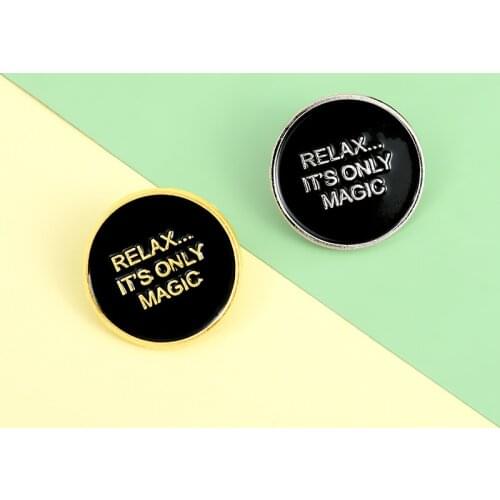 Magic Enamel Lapel Pins Fashion Phrase Brooches Badges Round Pins Wholesale Jewelry Gifts For Friends