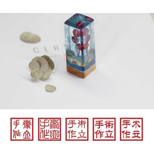 Balloon Resin Sandalwood Wooden Personal Name Stamp Custom English Chinese Name Seal Stamp Gifts For Kid Student Teacher Painter
