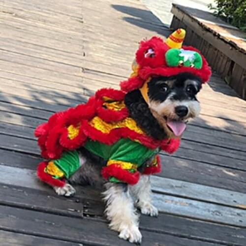 Funny Cat Cloth Cats Clothing For Pets Funny Suits For Cats Lion Mane New Years Pet Chinese Costume Dragon Dance Lion Clothes