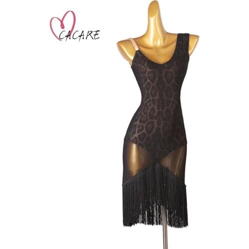 CACARE Latin Ballroom Dance Shirts Women Dance Top for Tango Salsa Fringe Dancing Latin Dance Costume D0960 with Ruffles