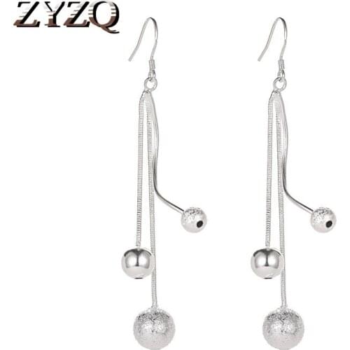 ZYZQ Fashion Long Tassel Simulated Drop Earrings for women Exquisite Snake Chain Pendant Earring Pendientes