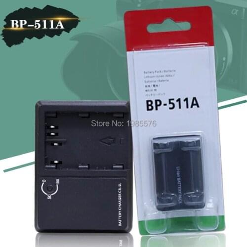 1pcs 7.4v 1390mah Camera Battery for Canon BP-511A BP-511 BP 511 511A BP511 BP511A With CB-5L Digital Camera charger