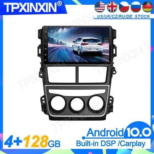 4G+128GB For Toyota Vios Yaris 2017 2018 2019 Head Unit Car Multimedia Player Auto Radio Tape Recorder GPS Navigation DSP IPS