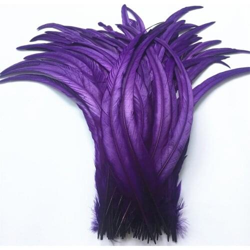 50Pcs/Lot Purple Rooster Tail Feathers For Crafts 30-35cm 12-14" Rooster Feather Natural Feathers For Crafts Wedding Decoration